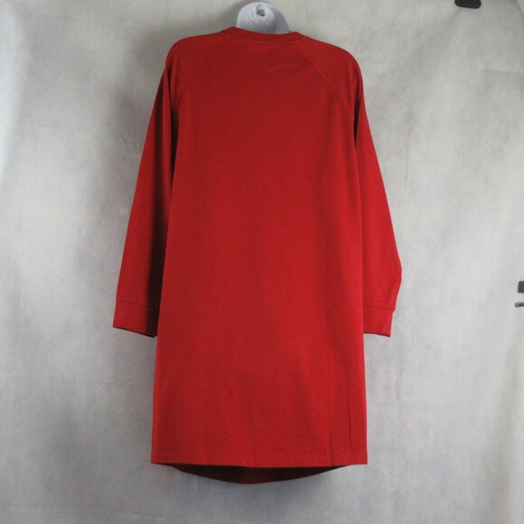 NWT Eileen Fisher Women's Long-Sleeve Crewneck Raglan Dress, Red, XXS / 2XS - Picture 3 of 6